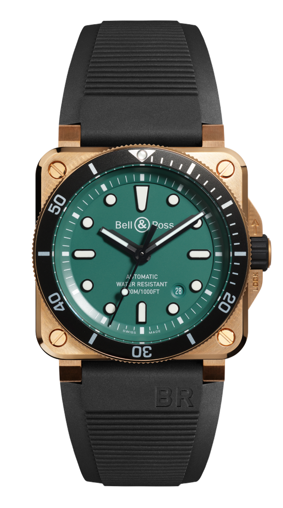 BR 03-92 DIVER BLACK AND GREEN BRONZE