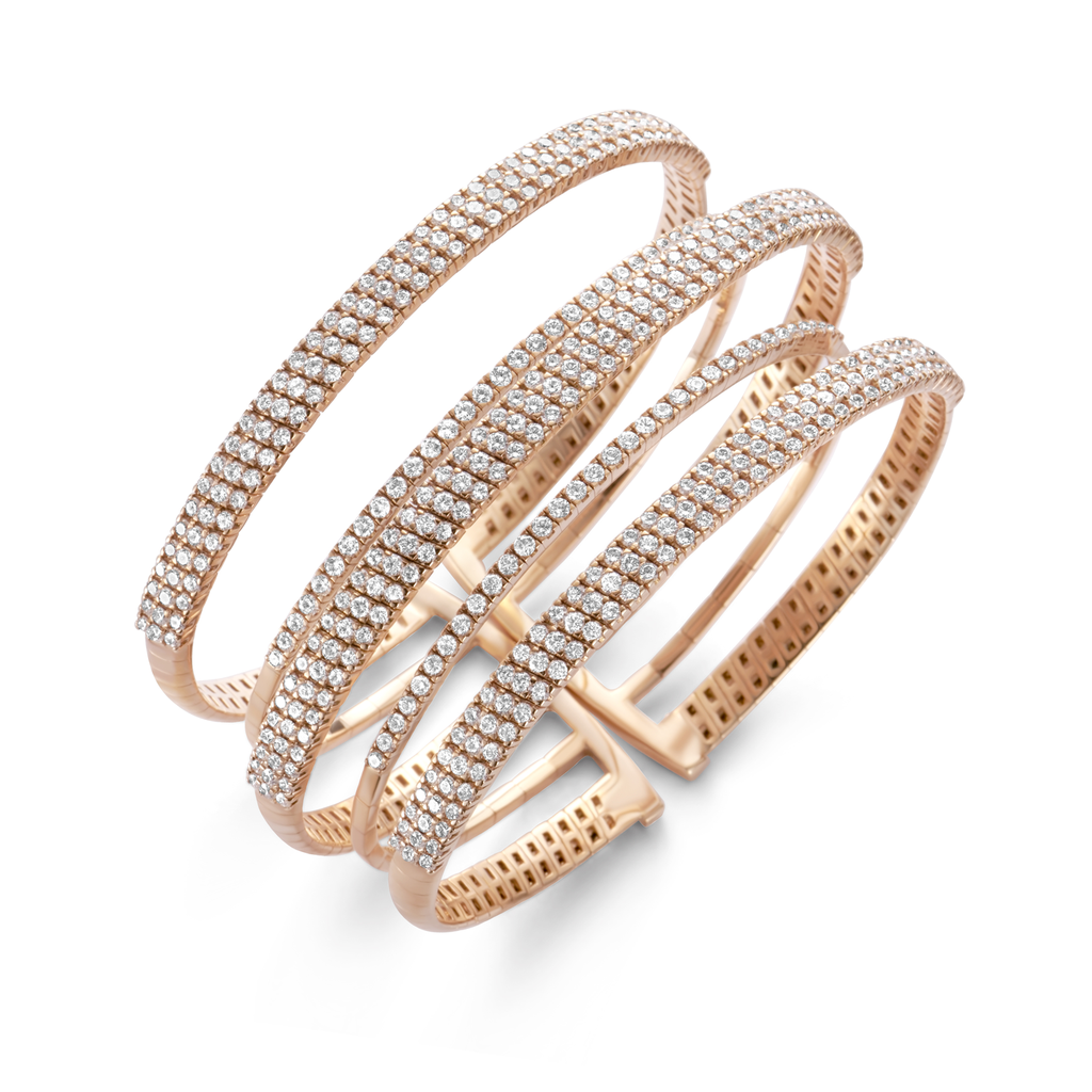 bracelet pink gold full set diamond