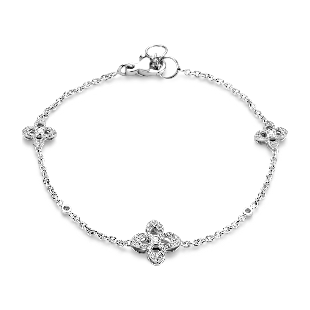 Whitegold bracelet with diamonds