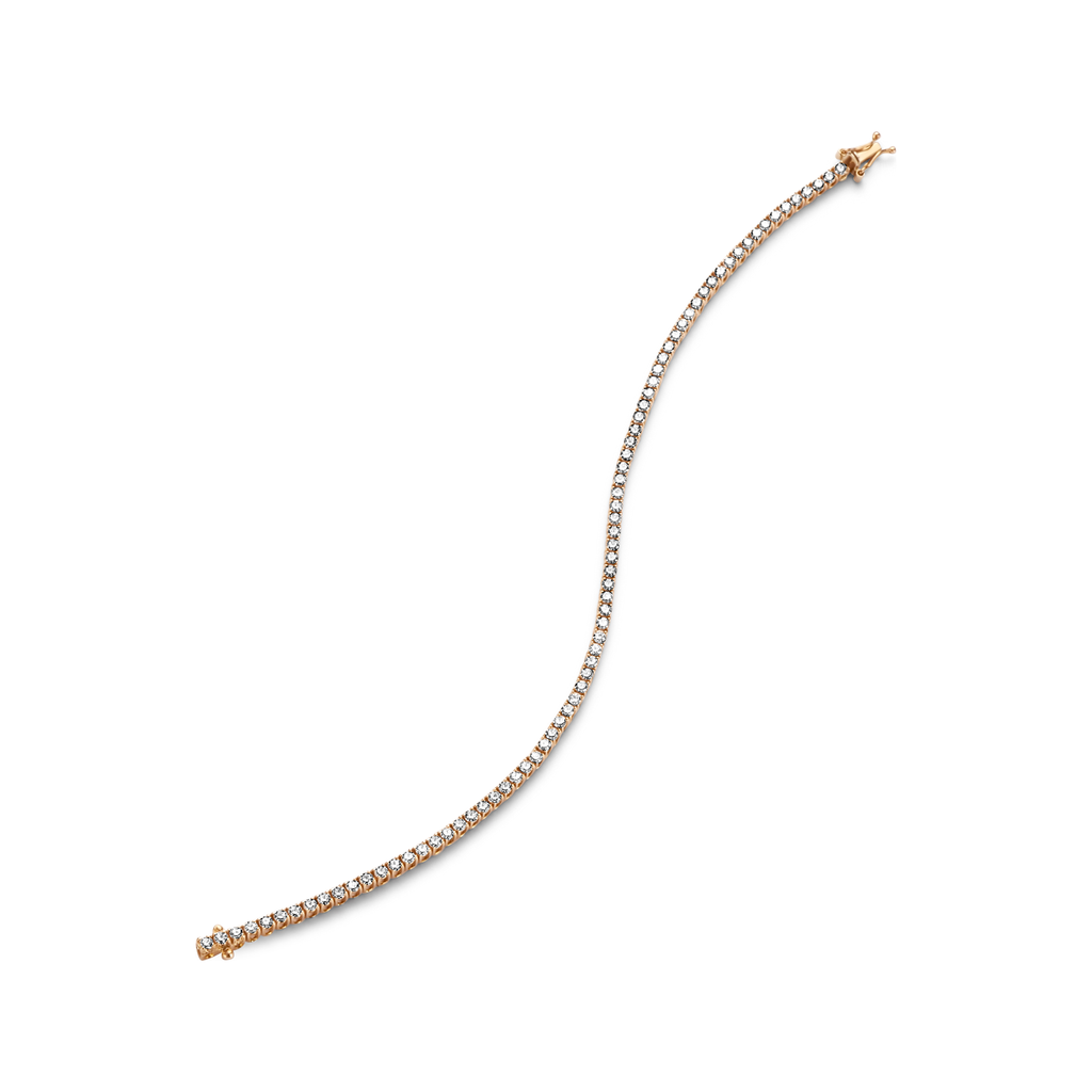 Tennis bracelet in pink gold