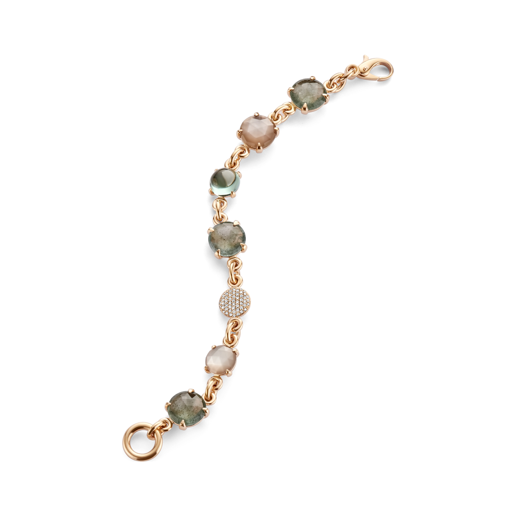 Catch bracelet with Champagne brilliants, indigolite, beryl