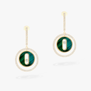 Lucky Move Hoops with Malachite