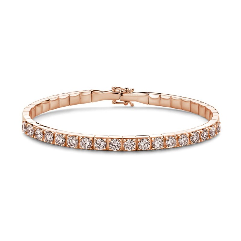 Pink Gold Bracelet set with Cognac Diamonds