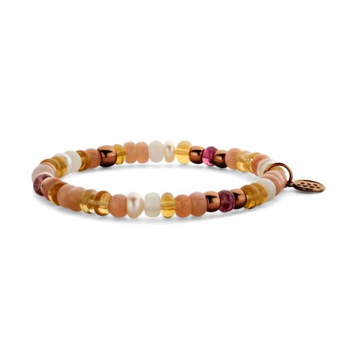Reflex bracelet with gemstones and gold ornaments