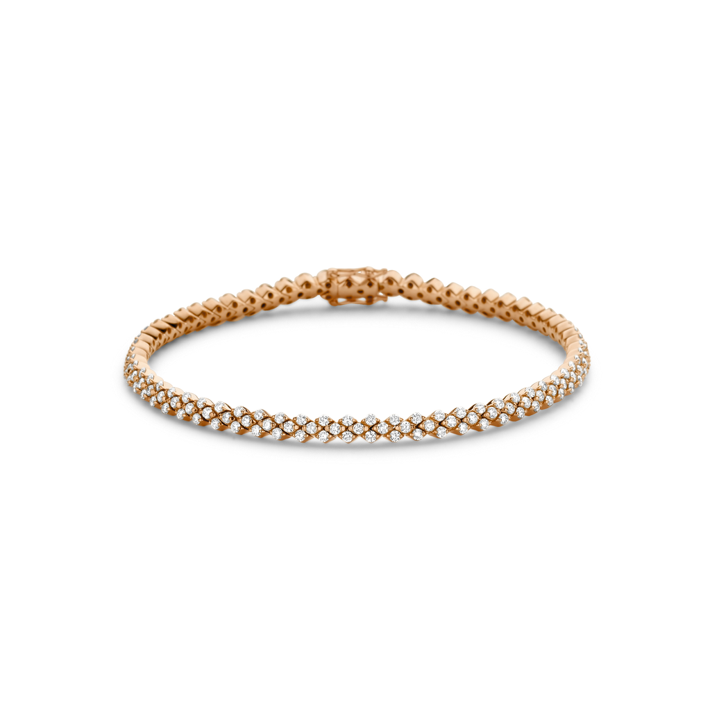 Pink gold bracelet with diamonds