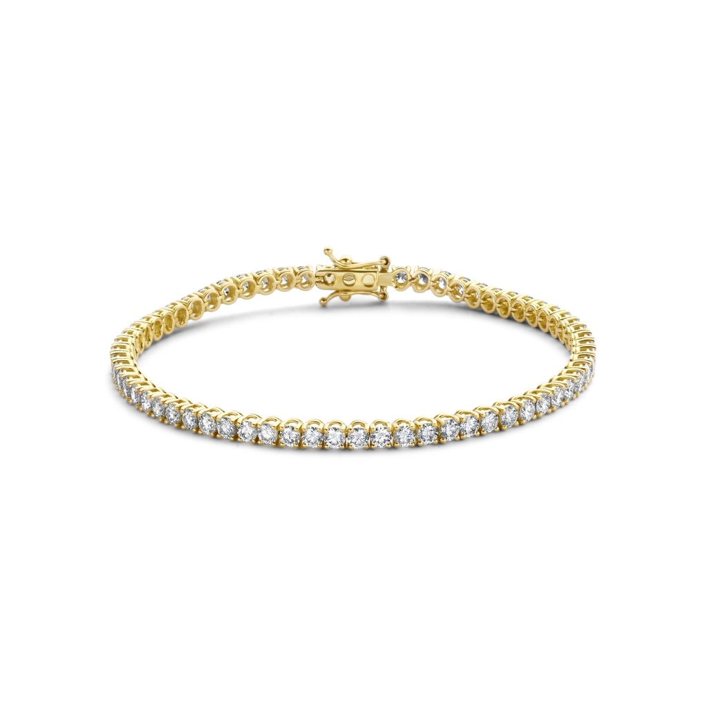 Yellow gold tennis bracelet with diamonds