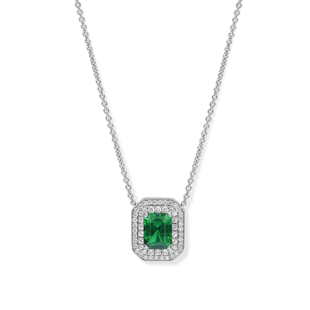 Pendant emerauld and diamonds