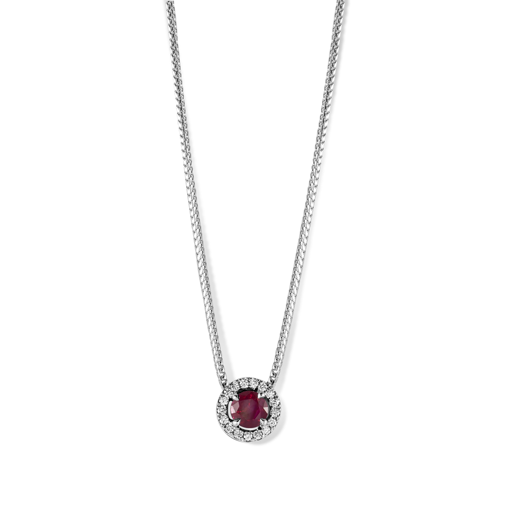 Pendant with diamonds and ruby