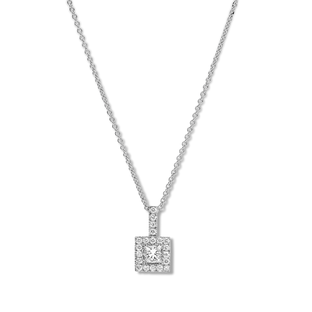 Necklace in Gold with Diamond Pendant