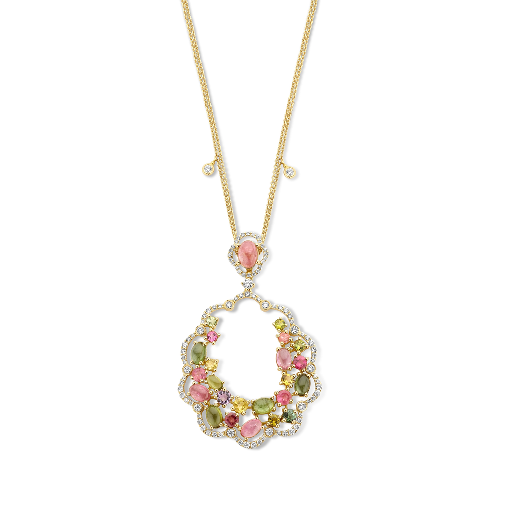 Pendant with Diamonds and Semi-Precious Gemstones