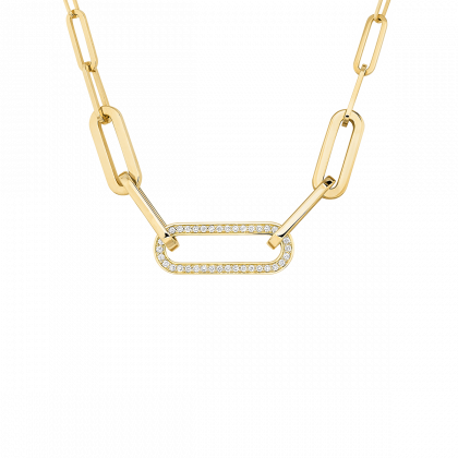 Maillon L Necklace in Yellow Gold & Diamonds