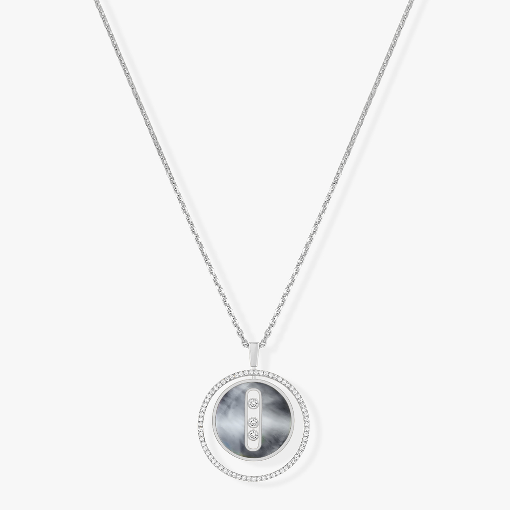 White gold diamond necklace Grey Mother-of-Pearl Lucky Move MM