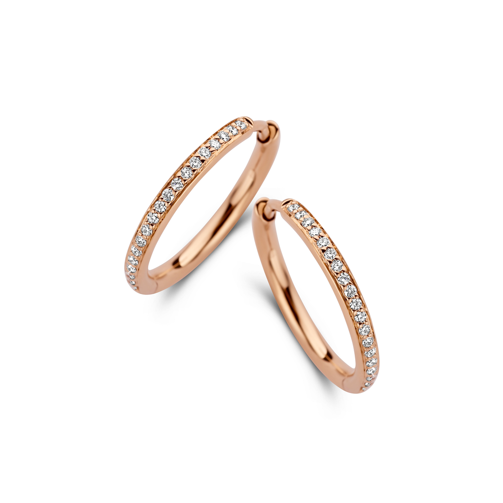 Lux Hoops in Pink Gold with Diamonds