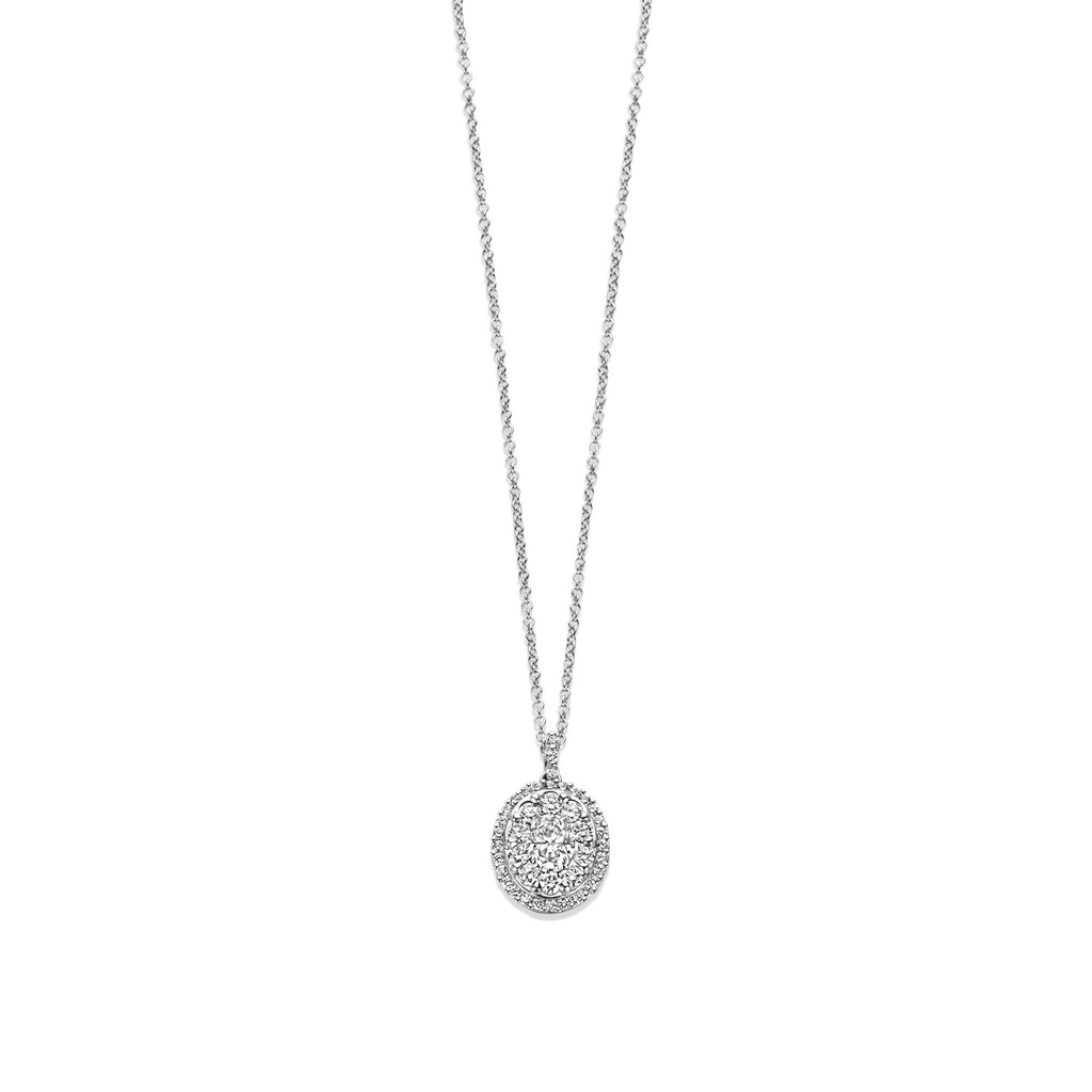 Whitegold pendant with diamonds