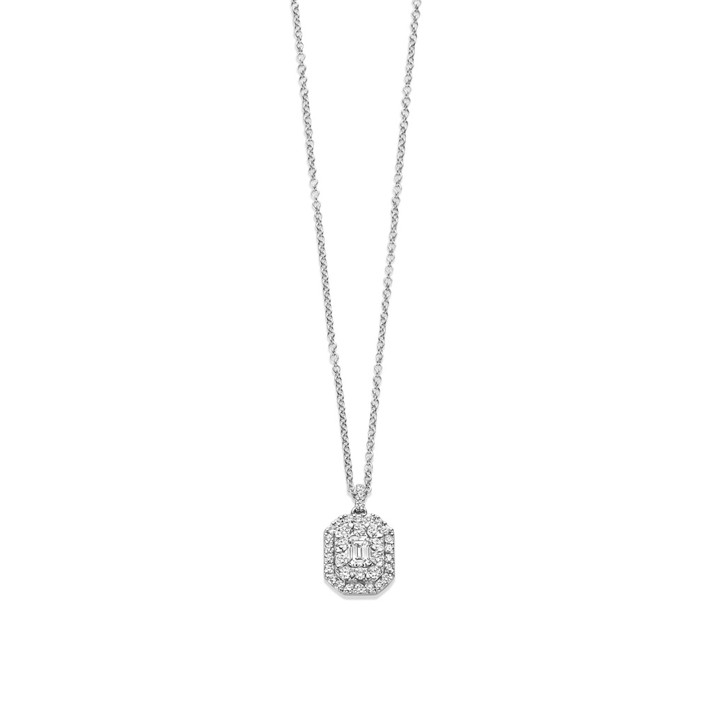 Whitegold pendant with diamonds