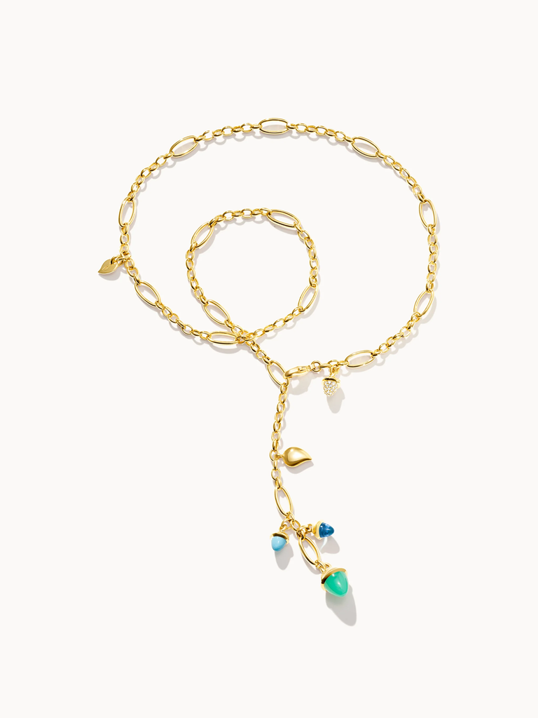 Necklace MIKADO Delicate 51 cm 'Lagoon' 'Lagoon' with Diamond Pavé