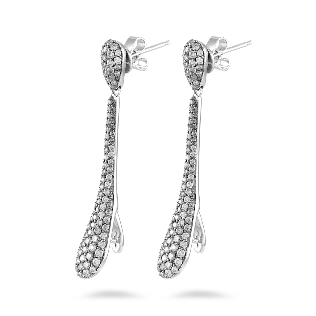 hippie chic earrings pink gold with diamonds