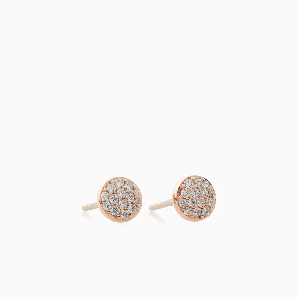 Earrings Pink Gold with Diamonds