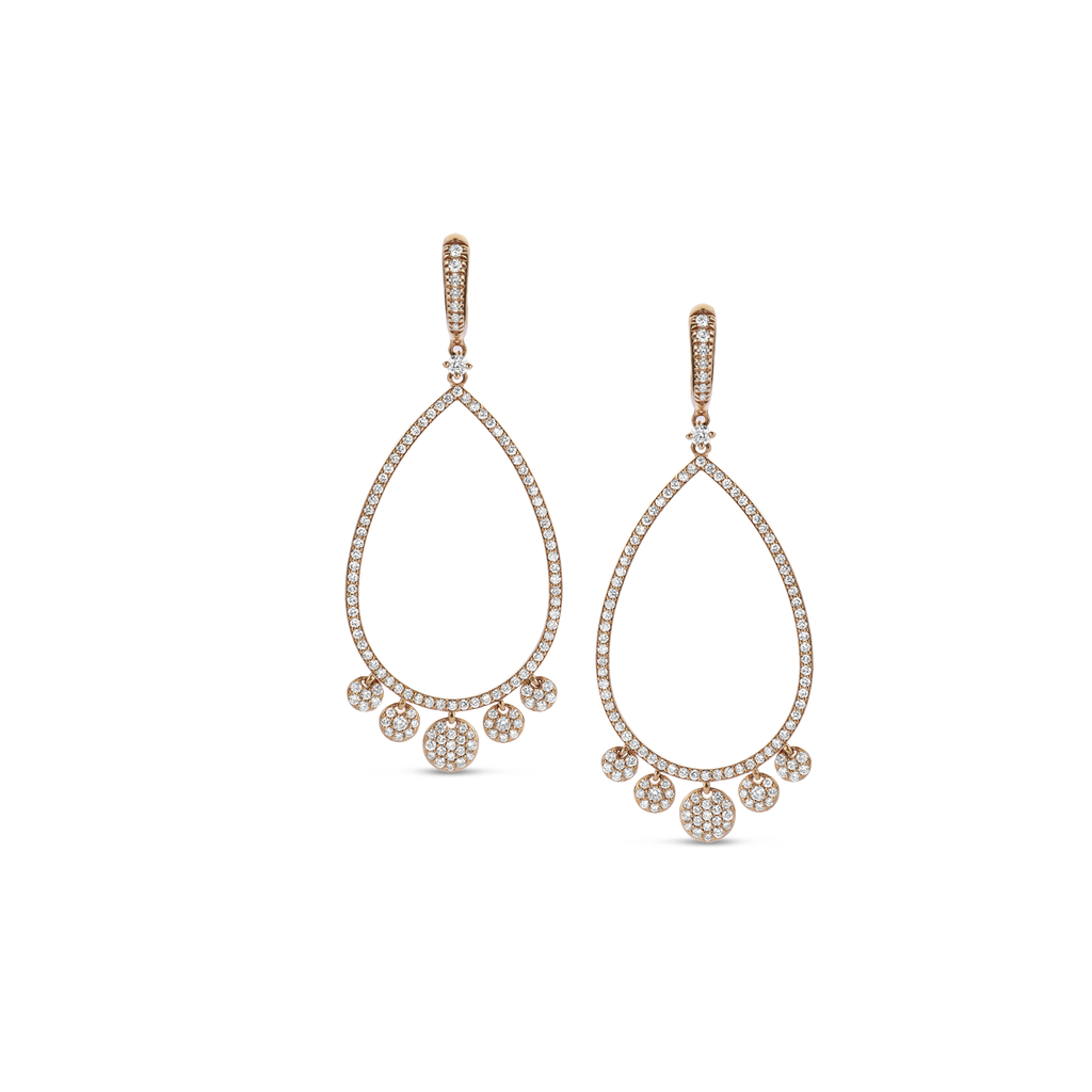 Earrings pink Gold set with Diamonds