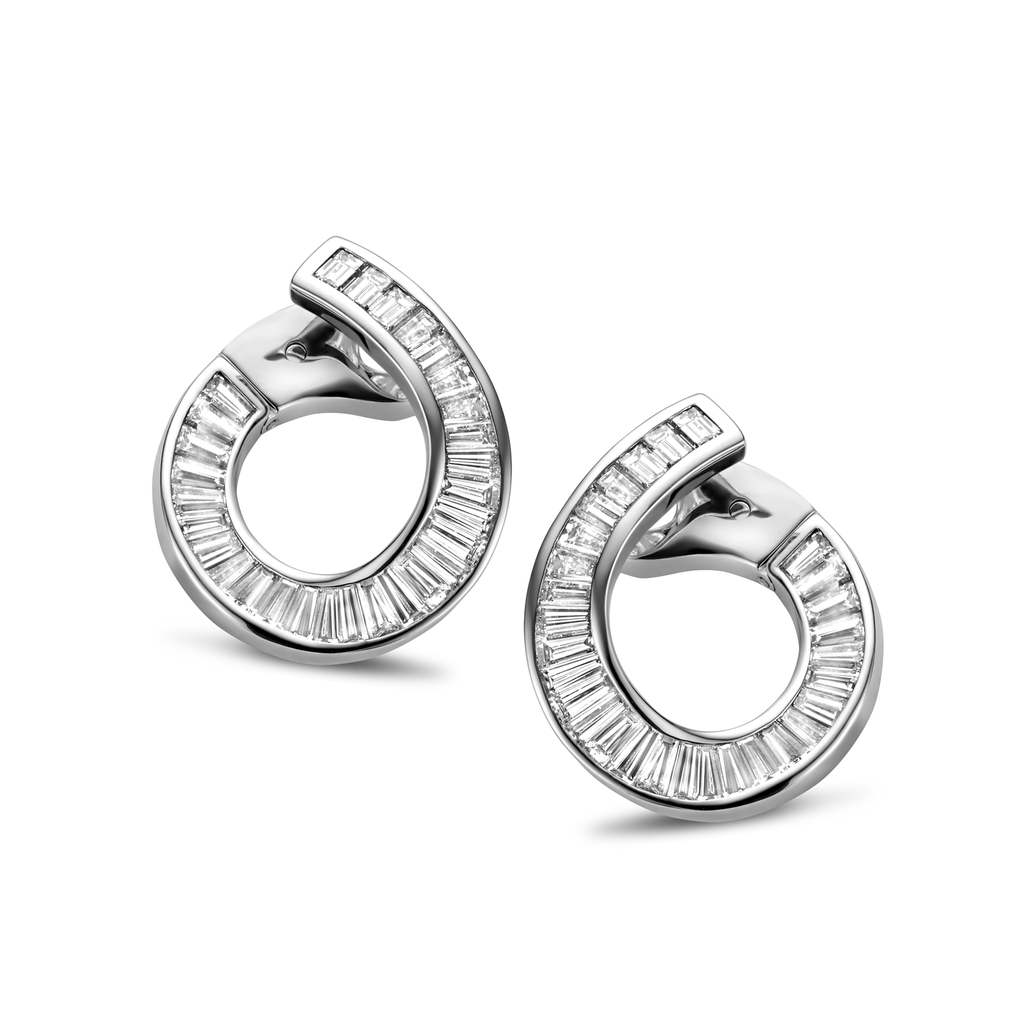 Earrings White gold with Baguettes diamonds