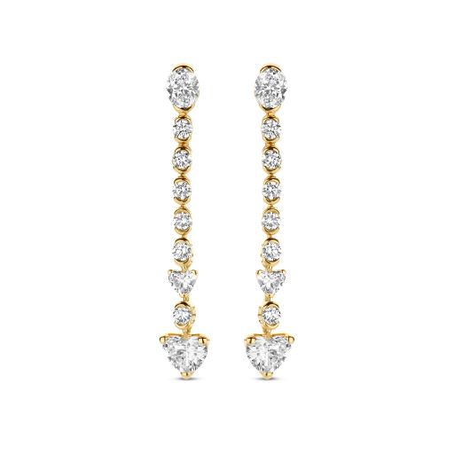 Pink gold earrings with diamonds
