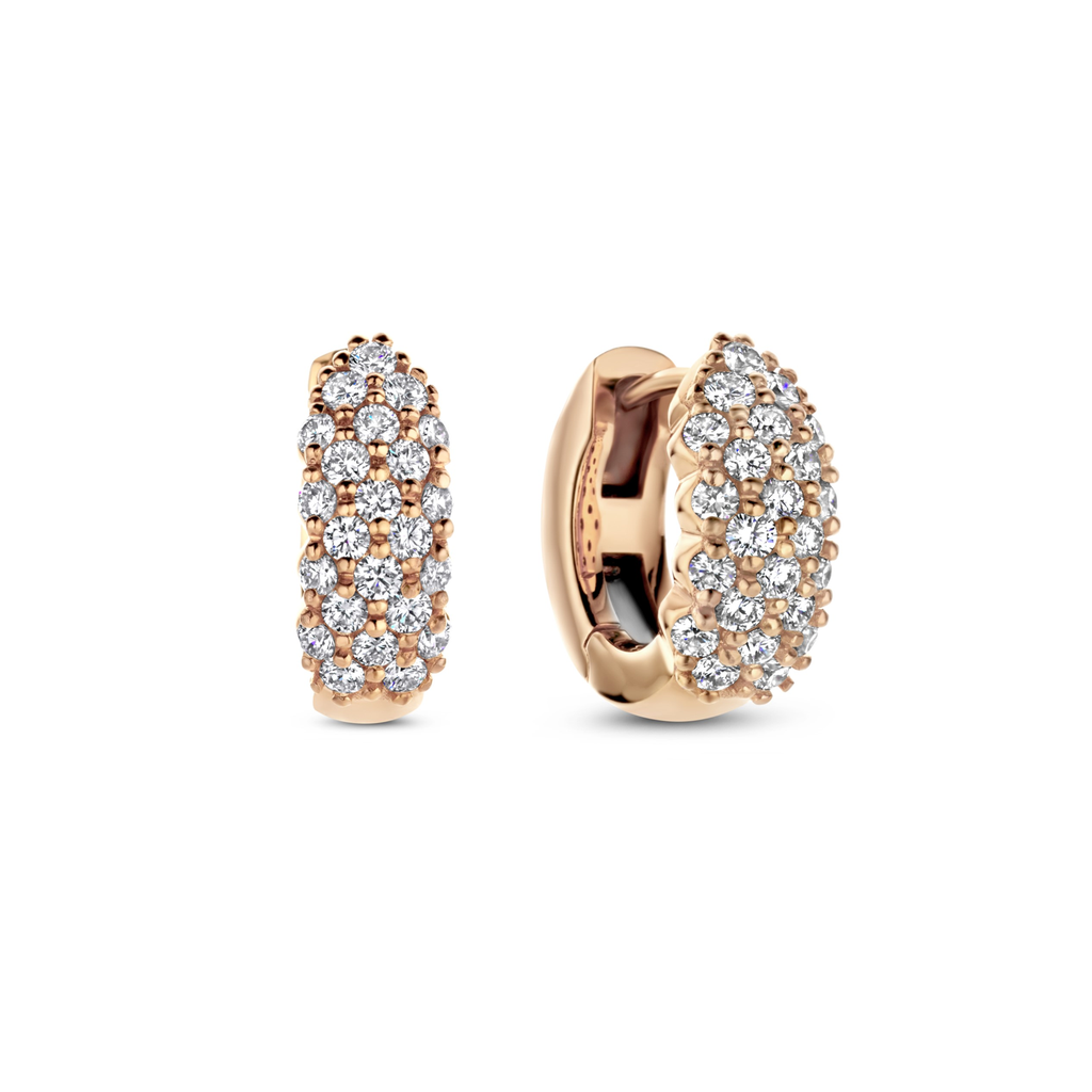 Rose gold earrings with diamonds
