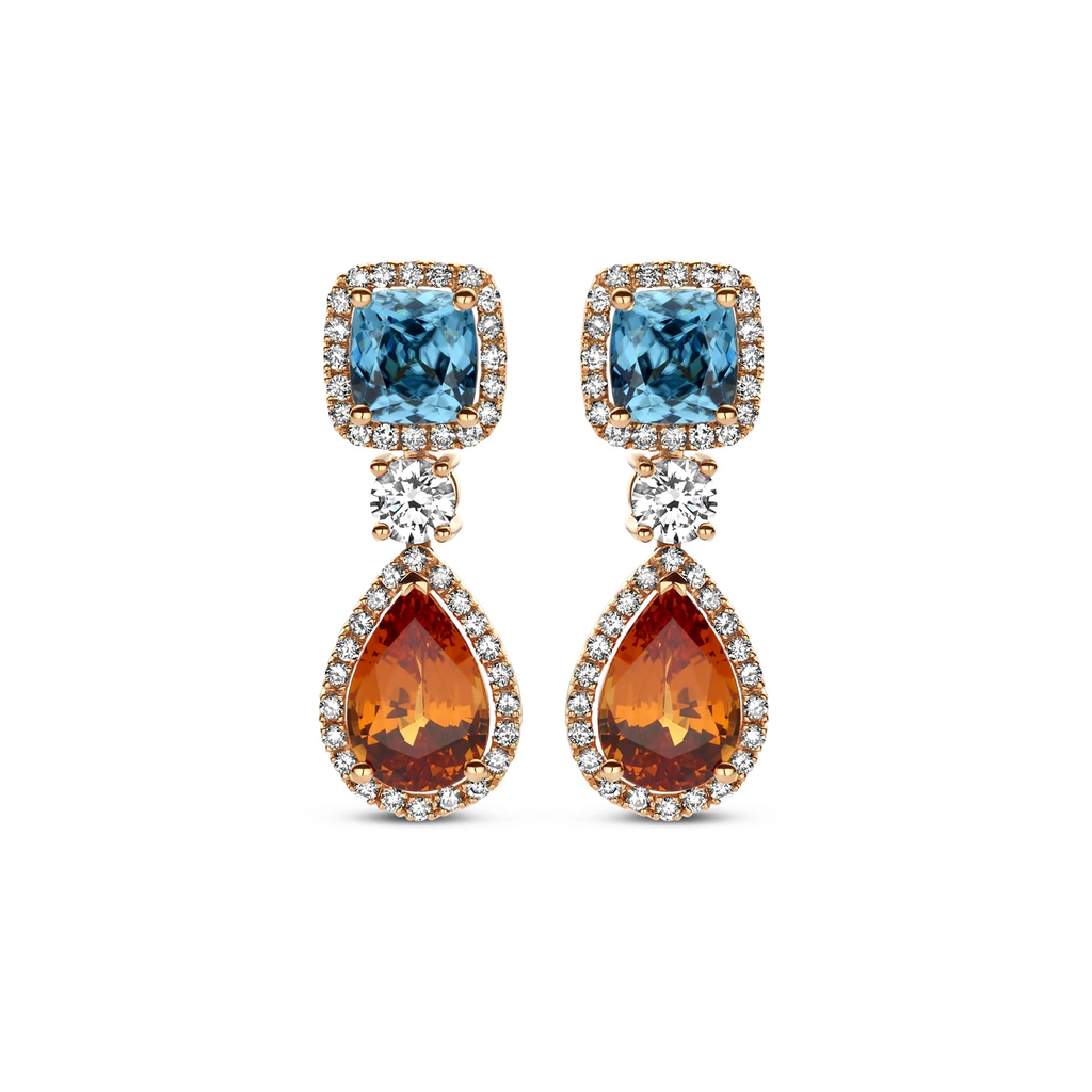 Earrings with Mandarine Garnet & Zircon