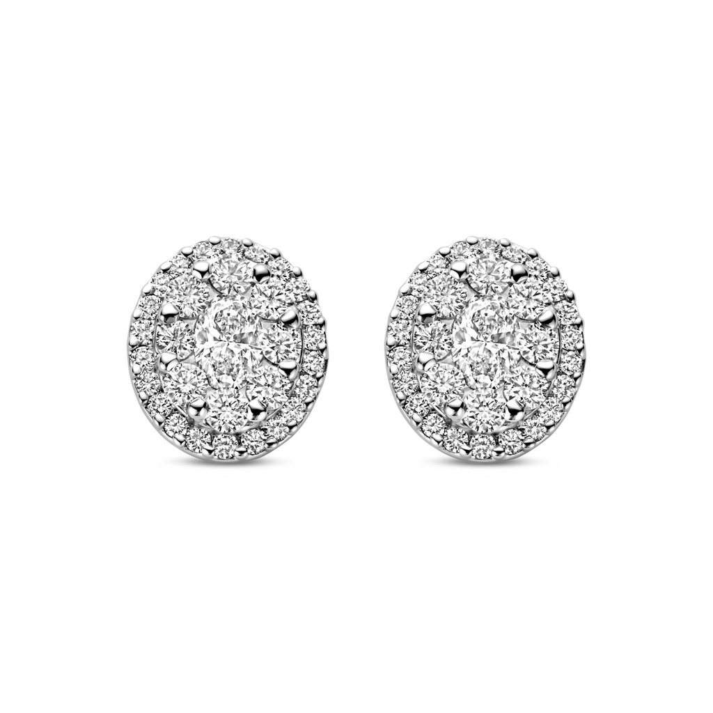 Whitegold studs with diamonds