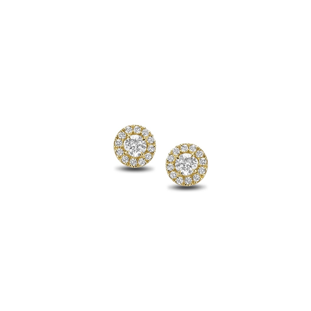 Yellow gold earrings with diamonds