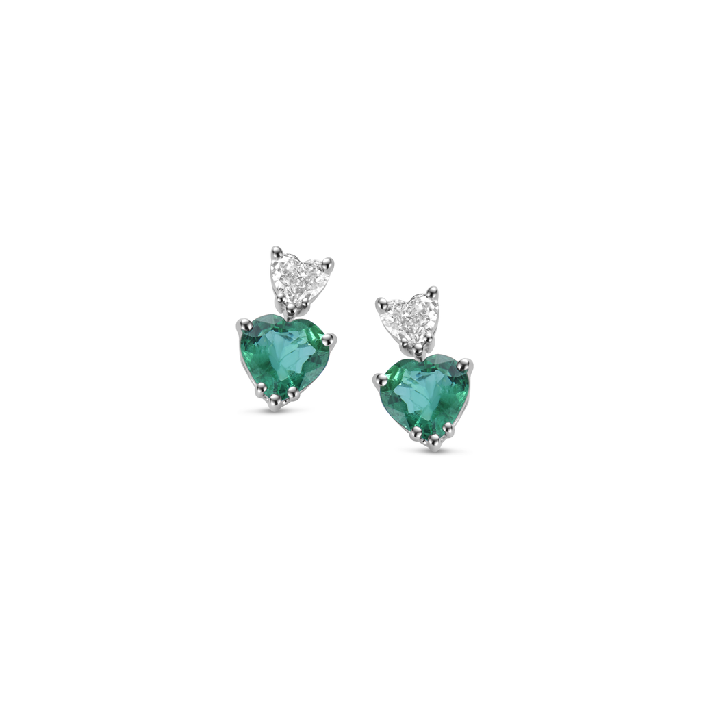 Earrings emerald & diamond