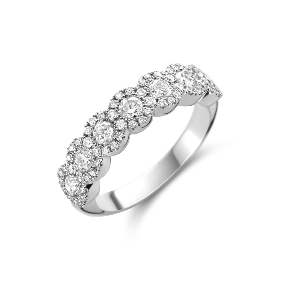 Wedding band with diamonds
