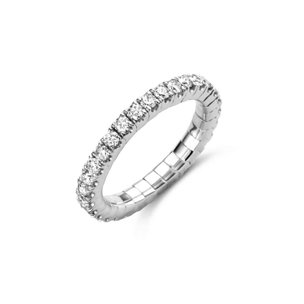 Wedding band with diamonds