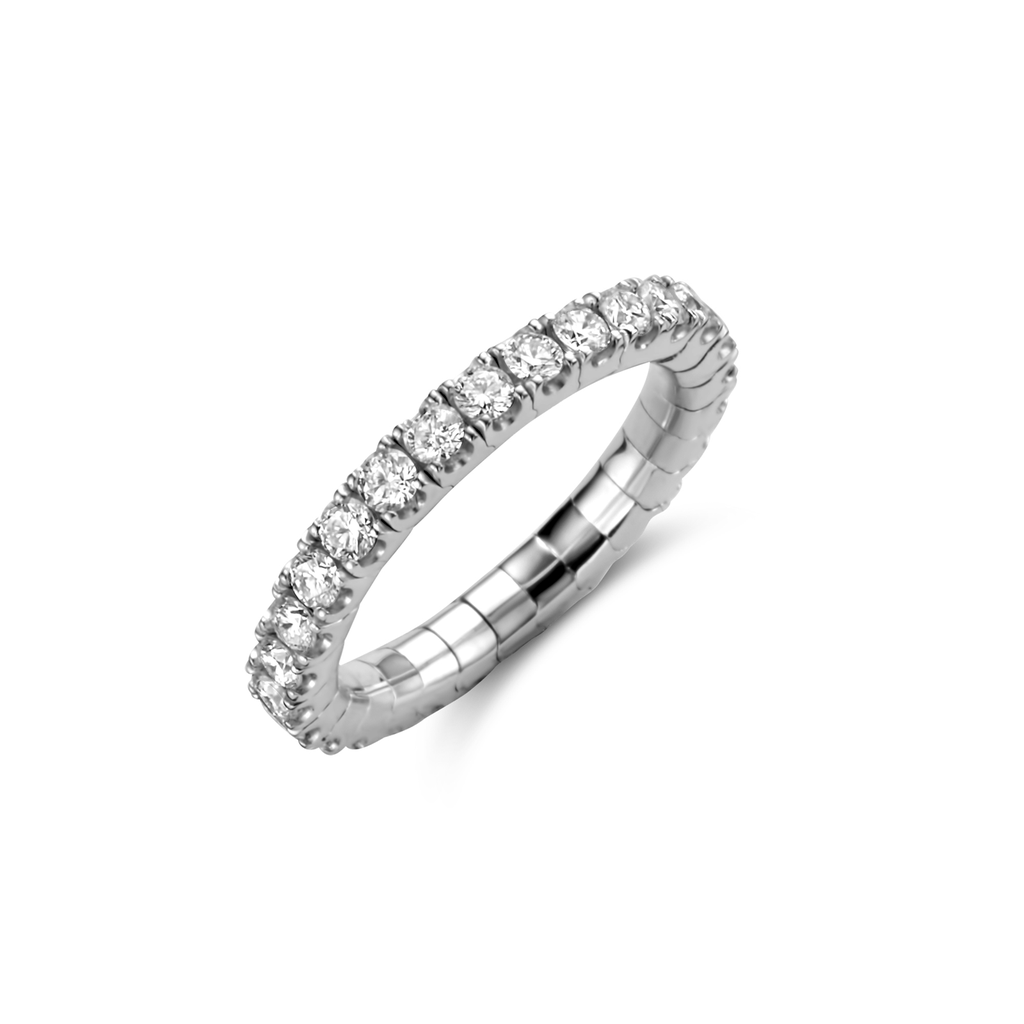 Wedding band with diamonds