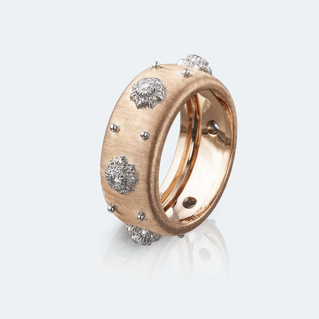 Roos gouden ring macri met diam.