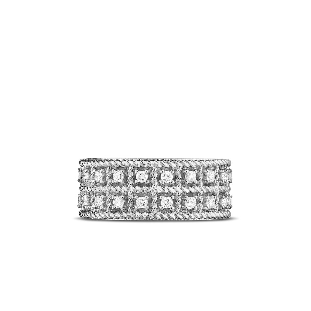 Ring New Barocco White Gold set with Diamonds
