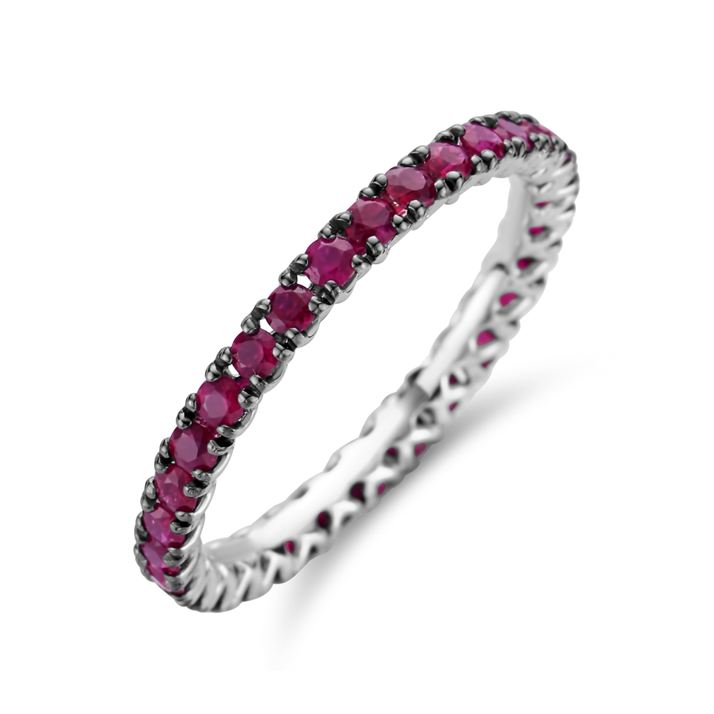 Wedding band rubies