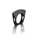 Lotus Ring in Titanium with Diamonds