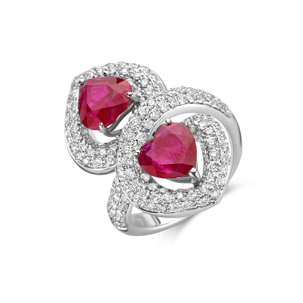 Duo Heart Shaped Rubies