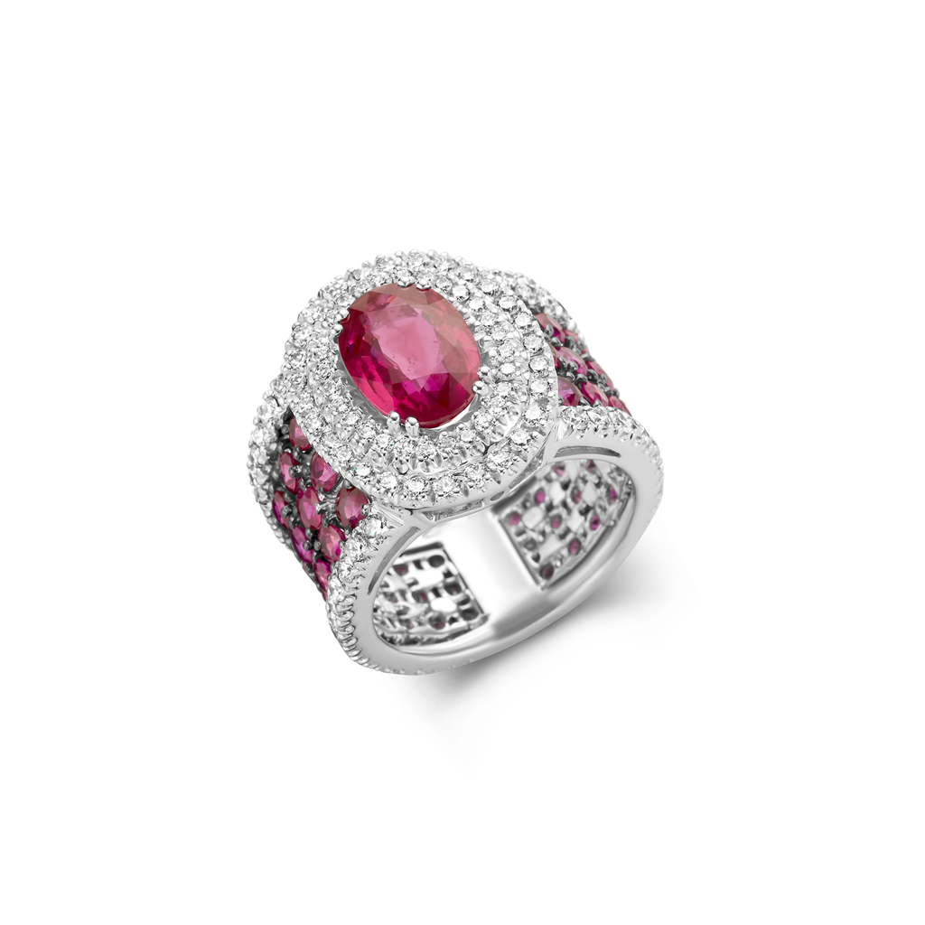Ring with Rubies and Diamonds