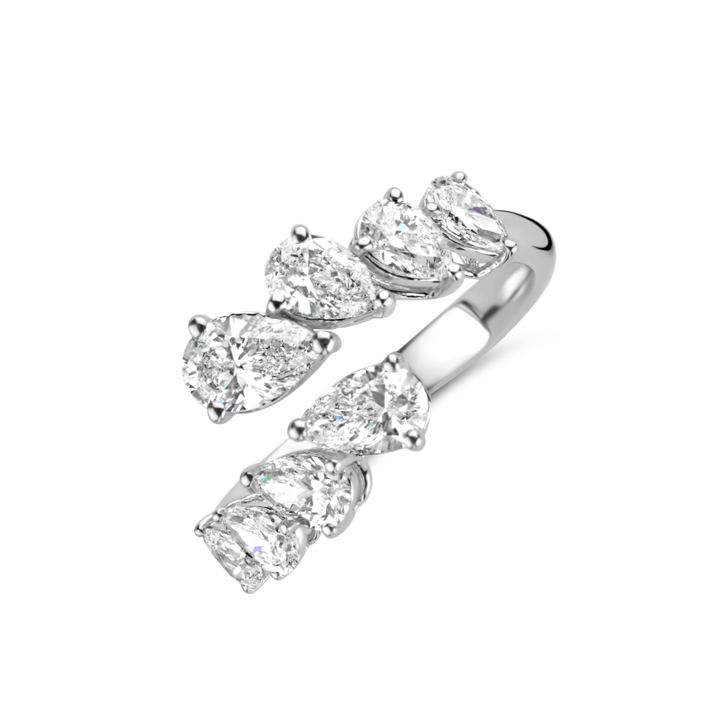 Ring with Pear Shaped Cut Diamonds