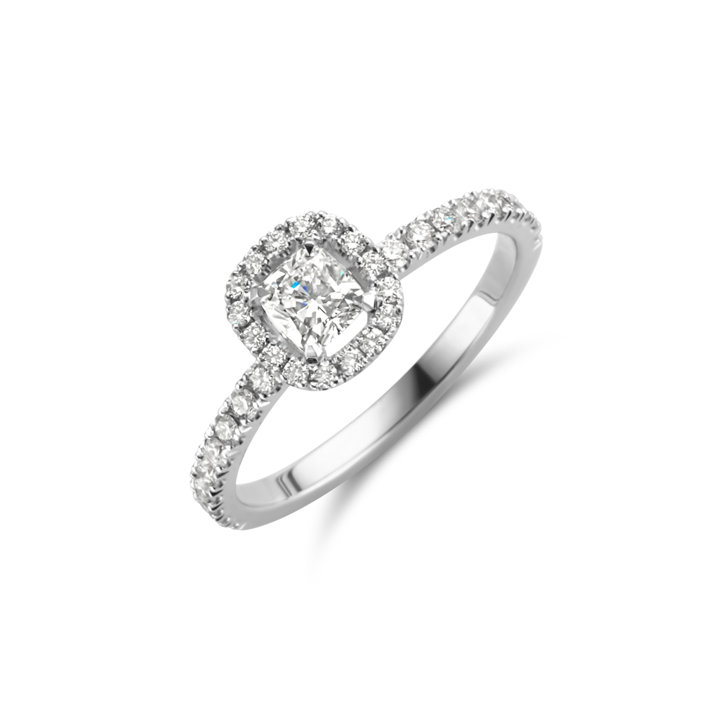 White gold solitaire with diamonds