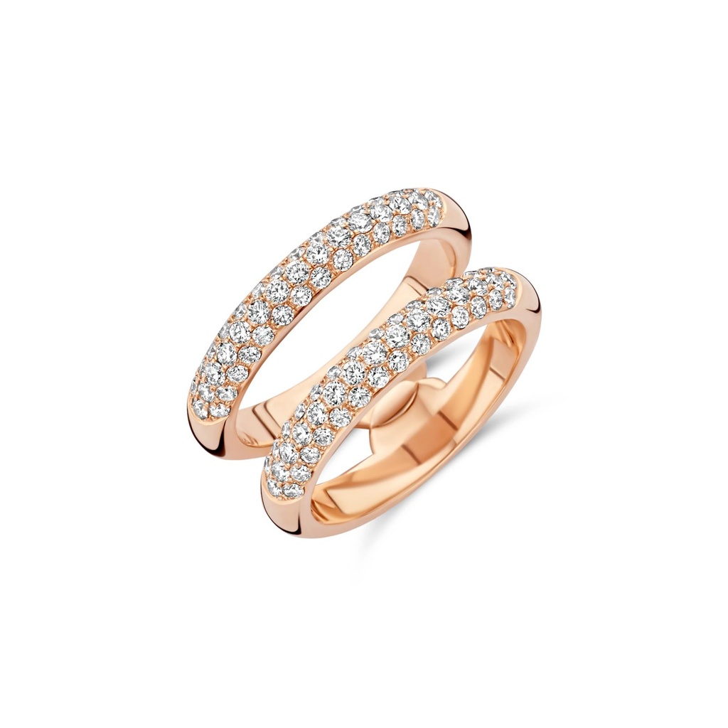 Pink Gold Ring set with Diamonds
