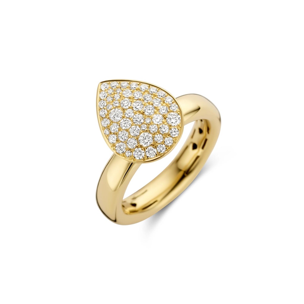 Yellow gold ring with diamonds