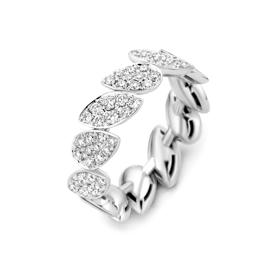 Ring Mambo in White Gold set with Diamonds