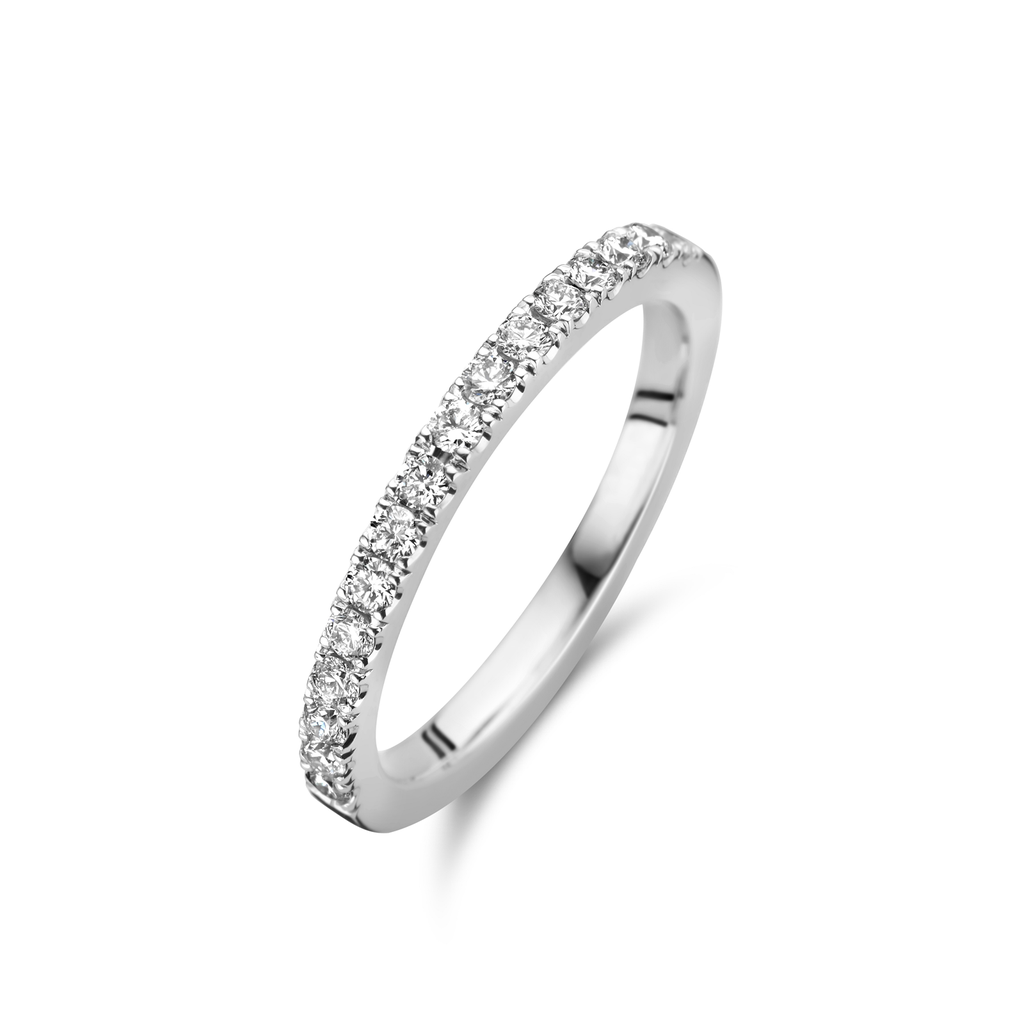 Wedding band with diamonds