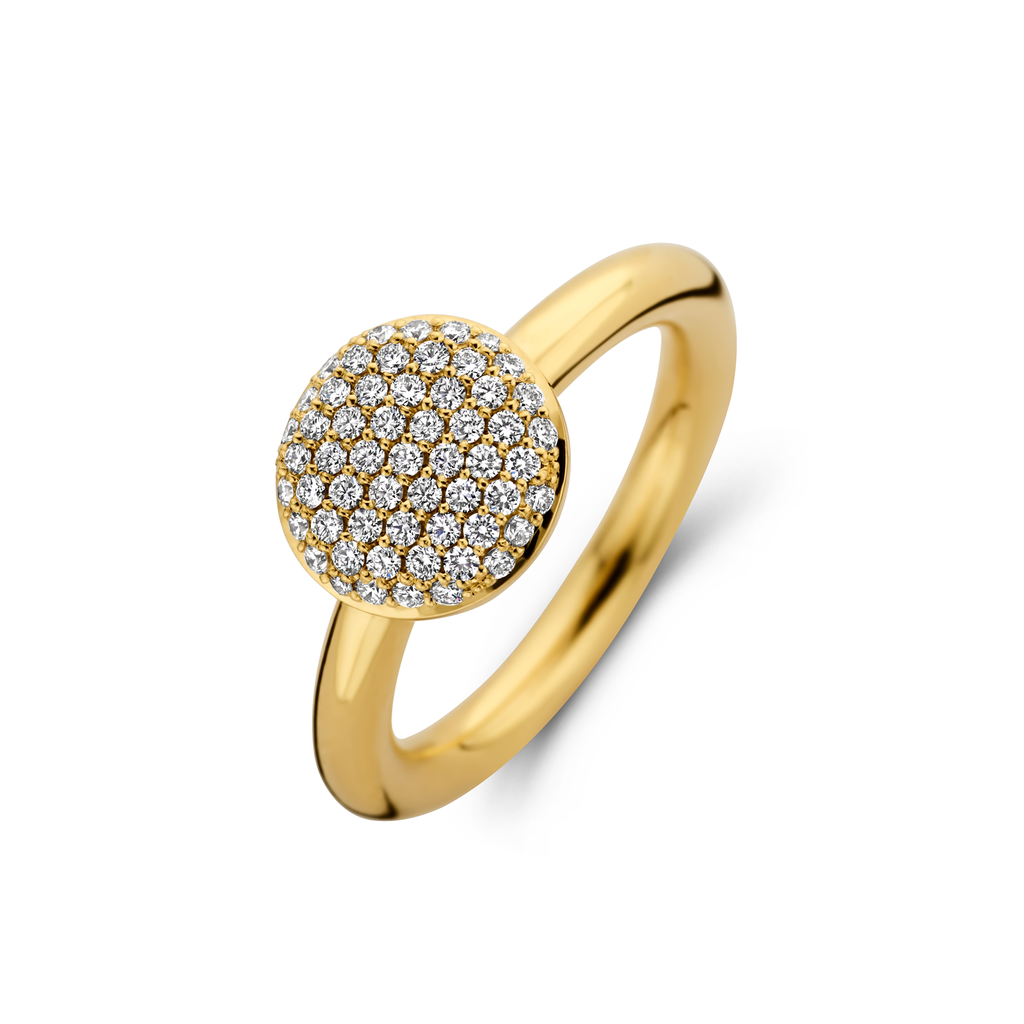 Stardust ring in yellow gold with diamonds