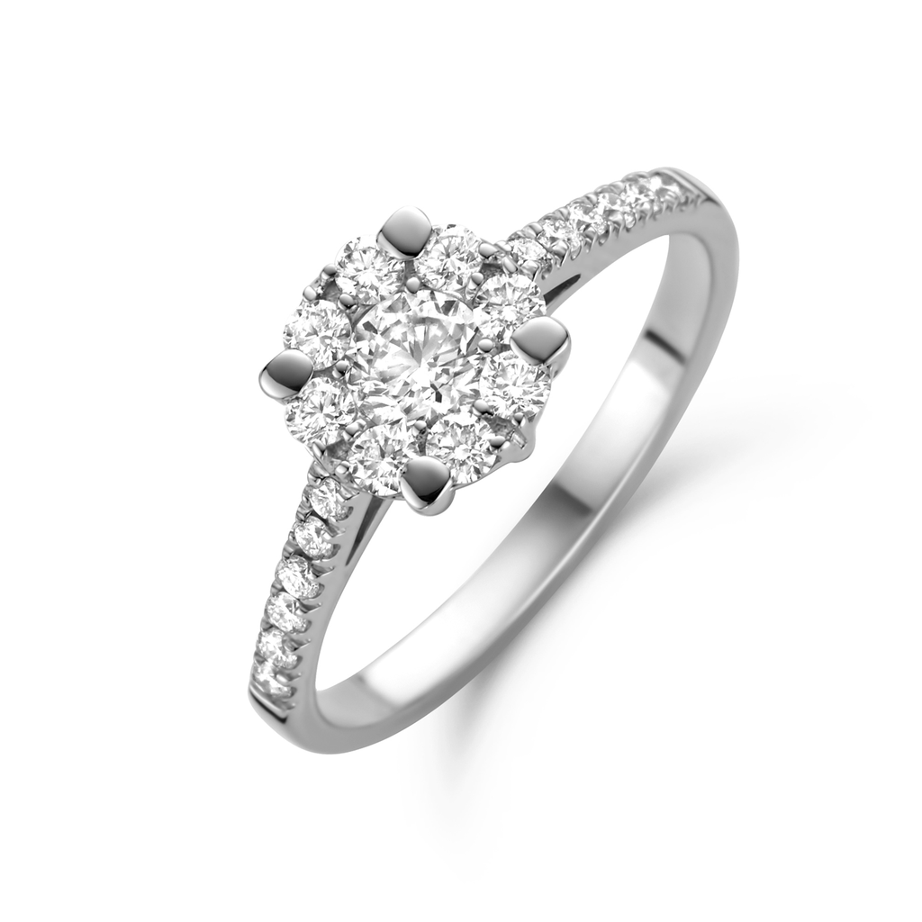 White gold ring with diamonds