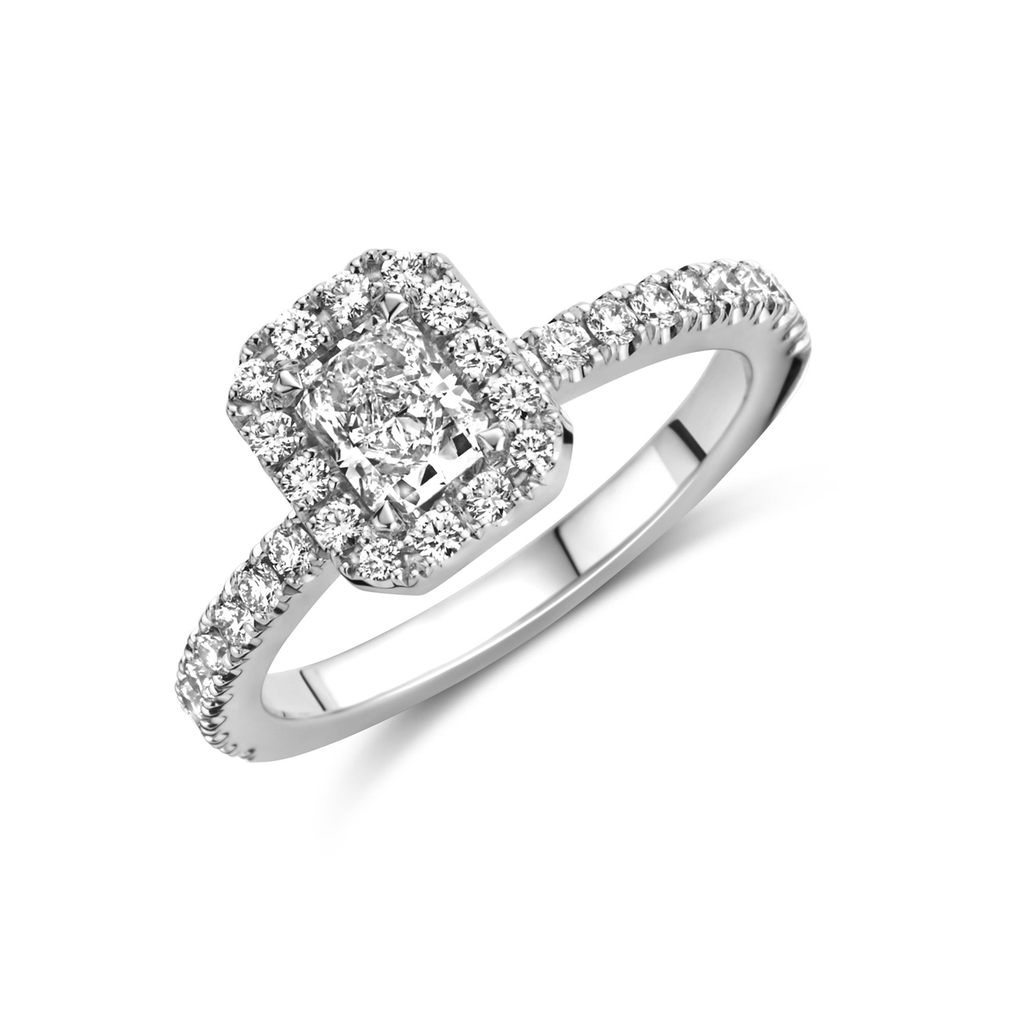 Whitegold solitaire with diamonds