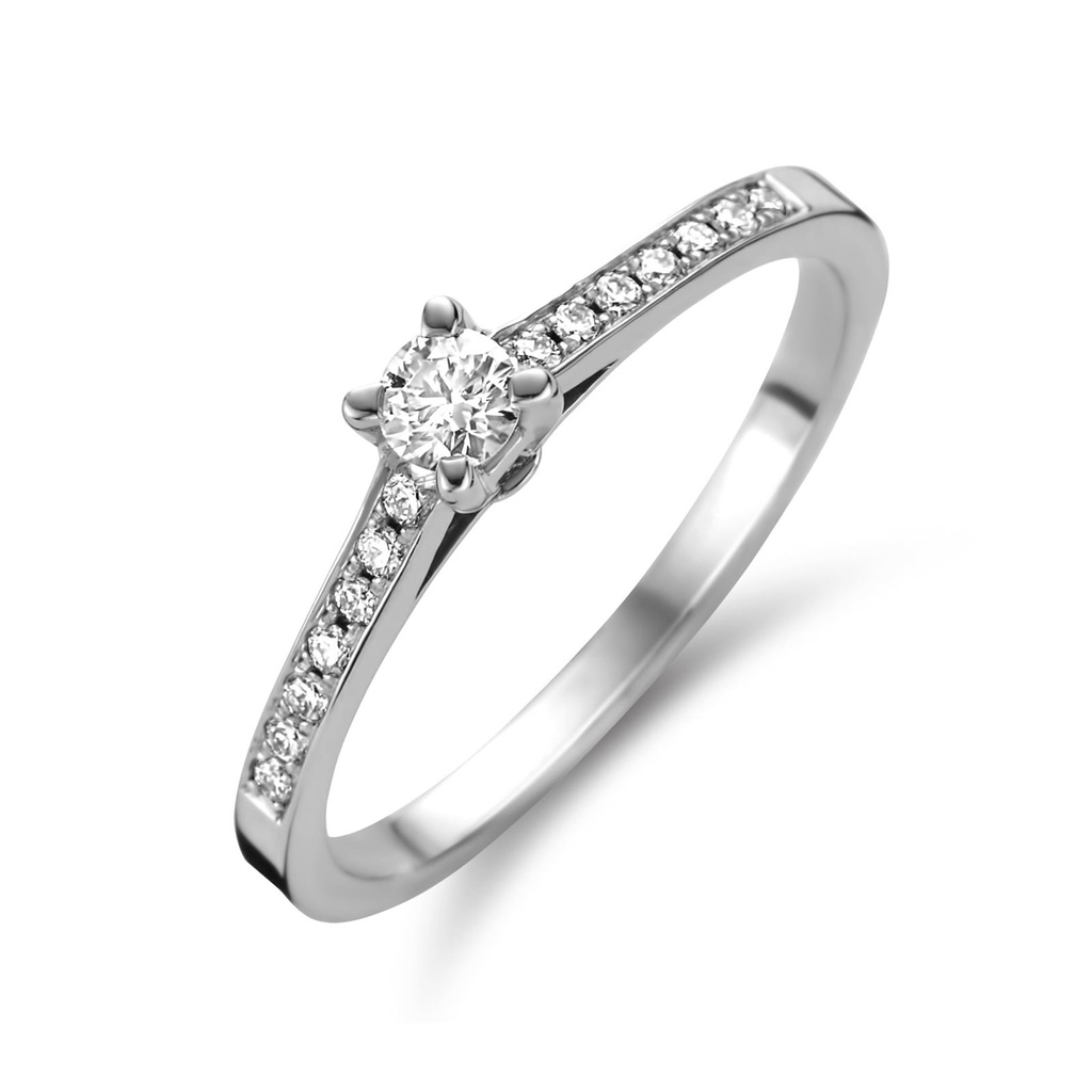 Whitegold solitaire with diamonds