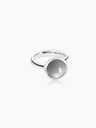 BOUTON Ring Large in White Gold With Grey Moonstone